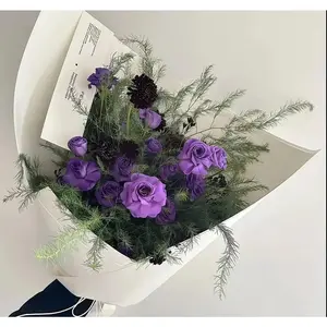AcceleratedShippin1 Purple Rose Bouquet with Greenery for Special Occasions and Gift Giving