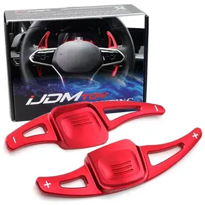 iJDMTOY Sports Red CNC Billet Aluminum Larger Paddle Shifter Extensions For Volkswagen 2022-up MK8 Golf GTI Golf-R e-Golf, etc