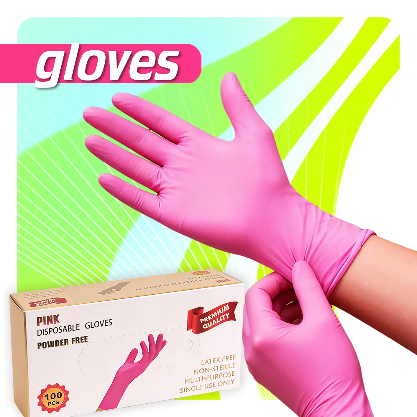 Disposable Protective Gloves (50pcs, 100pcs, 150pcs) - Comfort Series, Powder-Free, Thick, Waterproof, Stain-Resistant, Tear-Resistant, Durable, Snug Fit, Home & Commercial Use for Kitchen, DIY Crafts, Bag,abs（Acrylonitrile butadiene styrene）