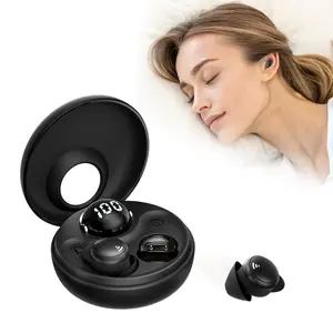 Wireless In-Ear Noise Cancelling Earbuds, Wireless Sleep Silicone Earbuds for Side Sleeping, Bluetooth 5.3 Wireless Earbuds,Black. Audio Charging