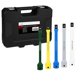 5Pcs 1/2" Drive Torque Limiting Extension Bar Set, 8" Long Torque Sticks (65-140 Ft-lbs), Impact Socket Extensions with Storage Case, Color-Coded, for Lug Nuts, Tire Repair