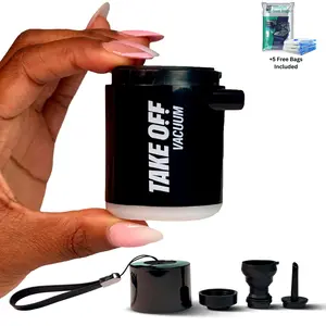 TAKE OFF Mini Travel Vacuum Pump + 5 Compression Bags | Save 50% Luggage Space
