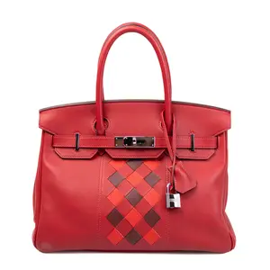 Pre-owned HERMÈS Leather Shoulder Bags Hermes Birkin 30 Rouge Swift Epsom PHW H24030382