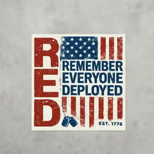Remember Everyone Deployed Flag car magnet, remember red, military awareness, Independence Day, red friday