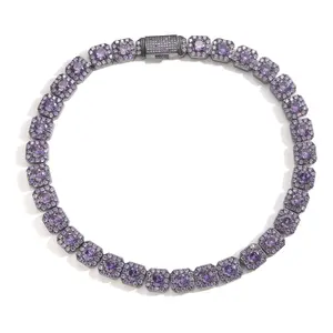 9209 Purple Heavy-Duty  Necklace  Vibe for True Streetwear Fans summerwins Trap Star Bling Fully Paved Sparkle, summerwins