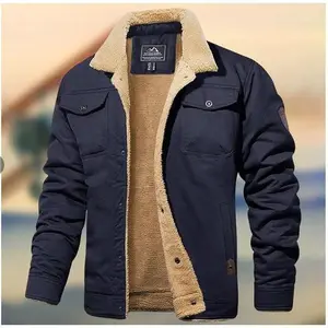 Men's autumn and winter jackets with plush cotton workwear and casual jackets