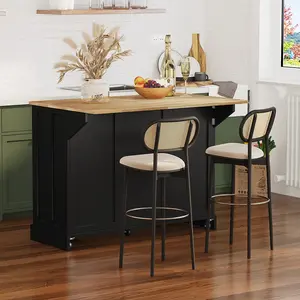 Black Retro Hollow-Out Kitchen Island Multifunctional Storage Unit with Spacious Storage for Kitchen Dining Room Small Space Perfect for Home Cooks Retro Decor Lovers Expands Prep Space Adds Vintage Charm Trendy Must-Have Home Essential