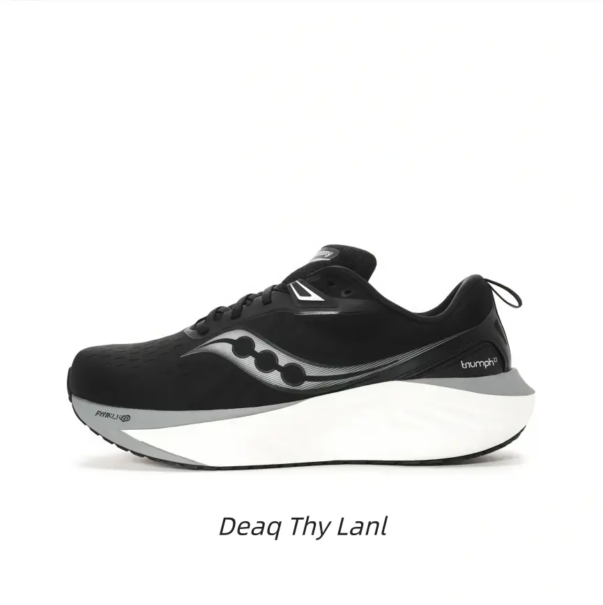 Breathable Black Mesh Running Footwear Shock Absorbent White Sole Buffers Road Impact for Jogging Shopping Neighborhood Strolls