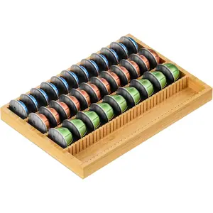 MinBoo Bamboo Coffee Pod Storage Holder Drawer Insert for Counter Compatible Nespresso Vertuo Vertuoline Capsules for Kitchen, Home, Office, Coffee Station