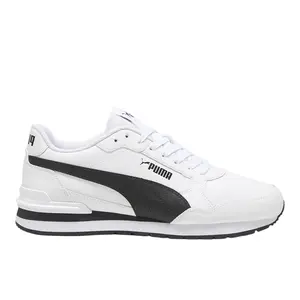 PUMA Mens St Runner V4 Leather Lace Up Sneakers Shoes Casual - Off White, White