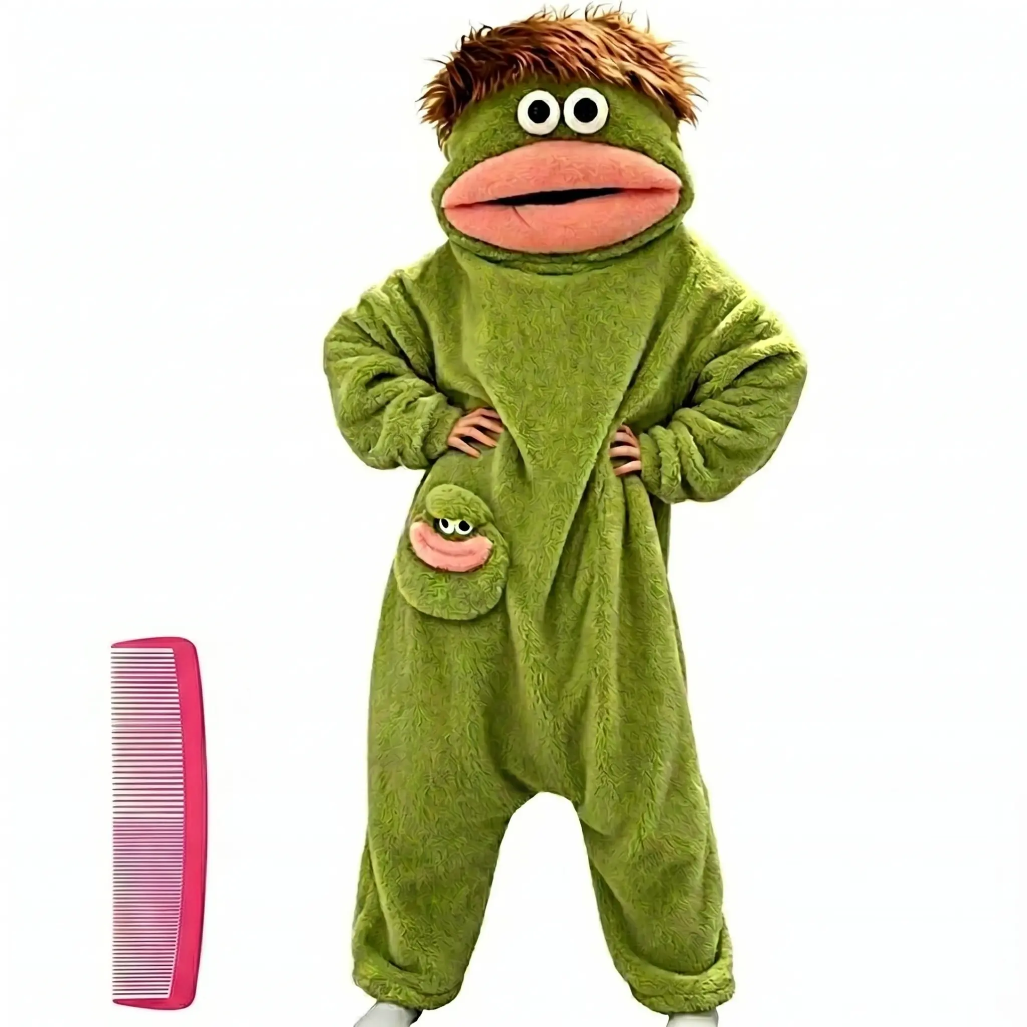 Funny Monster Wearable Blanket Hoodie, Oversized Pajamas Onesie for Men and Women, Super Soft Warm Cozy Loungewear Pullover, Perfect for Home Party & Halloween Costume, One Size Fits All