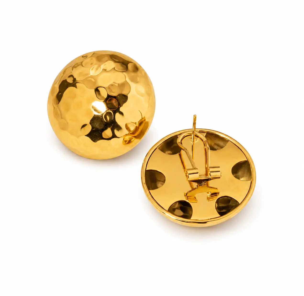 Dome Earrings - 18K PVD Gold Plated  Stainless Steel