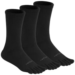 Toe Socks for Men Women Cushioned Coolmax Crew Socks 3 Pairs Running Socks Athletic Breathable Five Finger Socks Toe Socks Men Women Athletic Running Coolmax Five Finger Crew Socks casual comfy seamless multipack knit letter print crew solid crew sock
