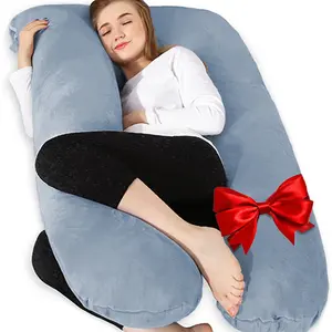 Chilling Home Pregnancy Pillows for sleeping, U Shaped Full Body Maternity Pillow 55 inch,Pregnant Women Must Haves Universal Type Pillow,Support For Back,legs,Belly, Hips For Pregnant Women,Grey