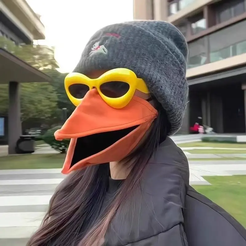 Creative Raven Bird Mouth Mask, Funny Animal Face Covering, Adjustable Duckbill Design, Warm Windproof Winter Accessory