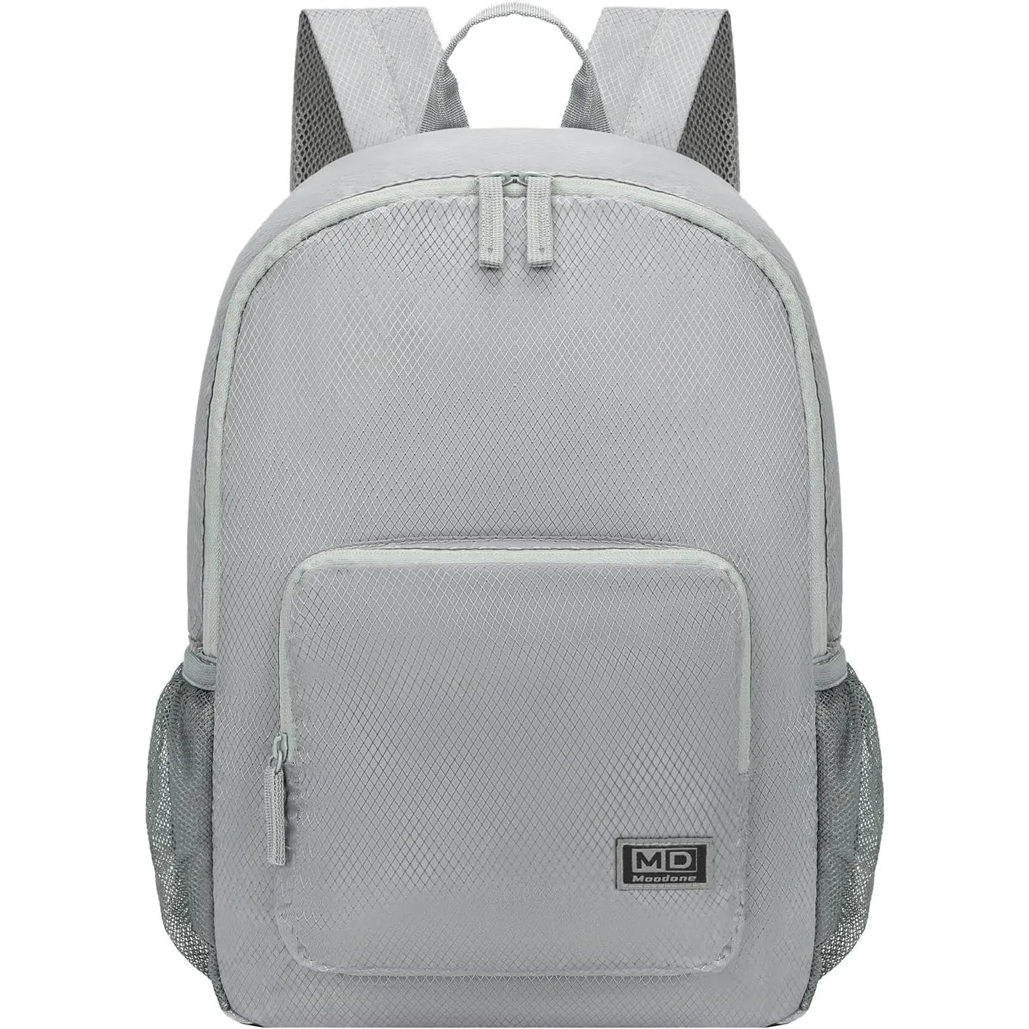 MOODONE 20L Foldable Hiking Backpack – Lightweight Packable Water-Resistant Travel Daypack with Breathable Straps, Grey