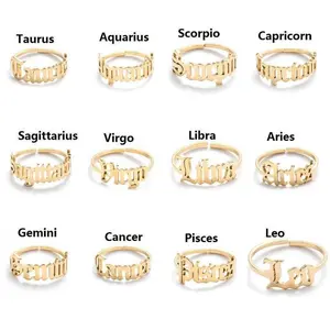 Ring Opening Vintage Simplified English Letter Ring