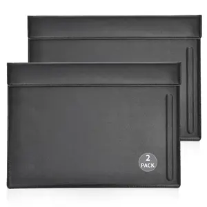 KINGFOM 13.7'' x 9.8'' Clipboard Pu Leather Restaurant Hotel Menu Folder Note File Print Paper Folder with Magnetic Page Clip and Pen Storage Slot Black
