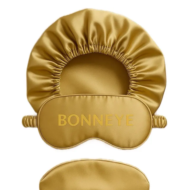 Bonneye Mulberry Satin Bonnet + Eye Mask Set - Premium 2-in-1 Sleep & Hair Care Combo
