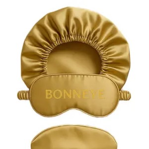 Bonneye Mulberry Satin Bonnet + Eye Mask Set - Premium 2-in-1 Sleep & Hair Care Combo