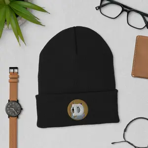 Doge Embroidered Beanie - Crypto Winter Hat Men's Tactical