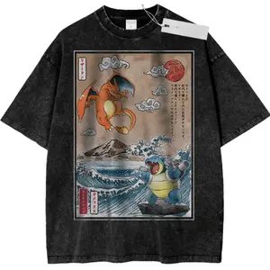 #Charizard vs #Blastoise Shirt, Pokemon Shirt, Anime Shirt, Vintage T-Shirt, Sweatshirt, Hoodie