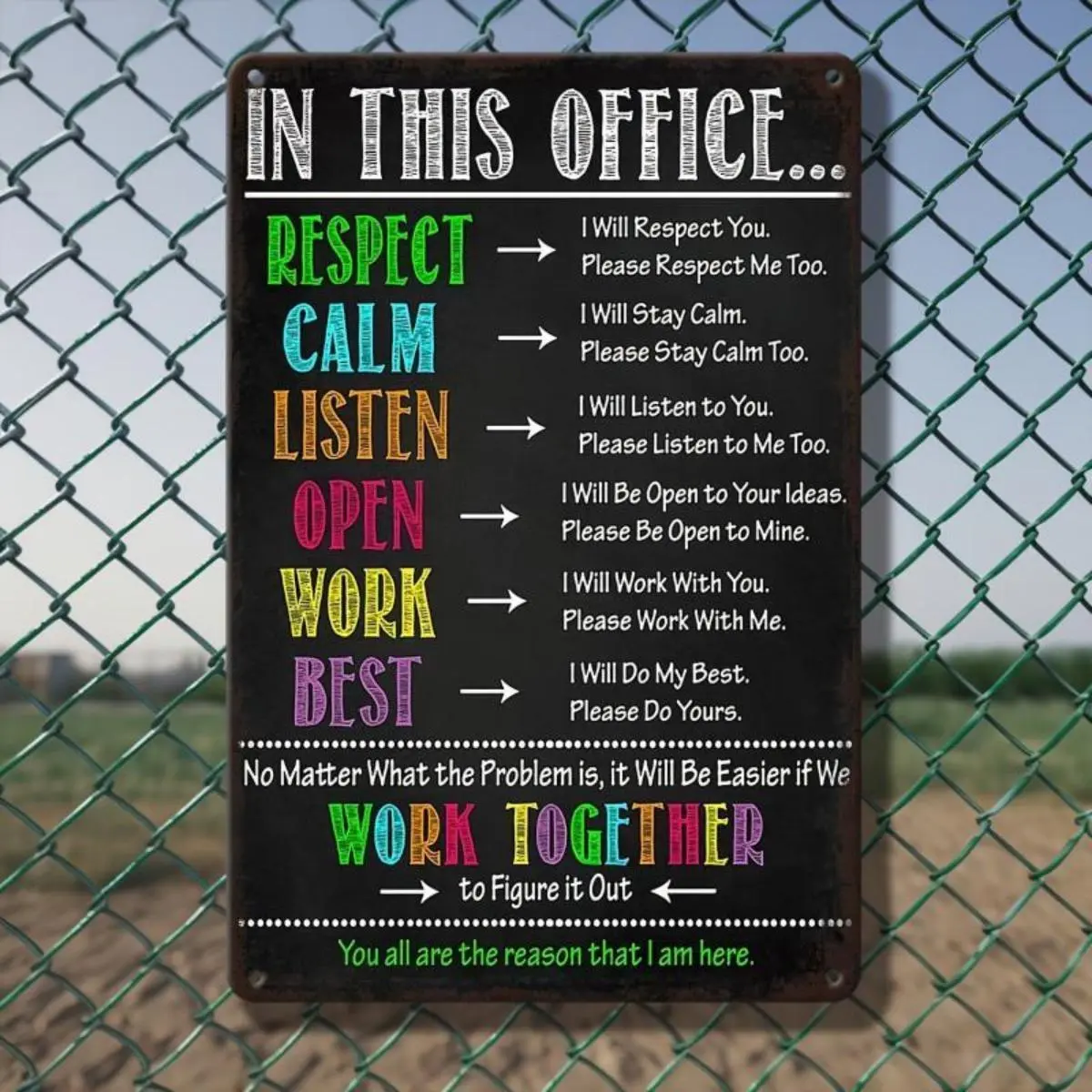 Chalkboard Sign, 1 Count Teamwork & Positive Work Envment Motivational Wall Art, Wall Decor for Home Office, Room Decor, Home Decor
