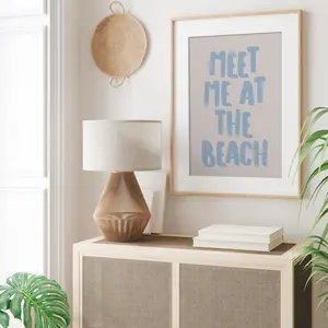 Blue Series Beach Theme Canvas Wall Art Poster, Modern Trendy Decorative Painting, Frameless Space Decoration, Modern Art Design, No Precious Metal Plated