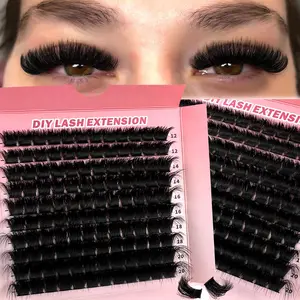 Mixed Length Individual False Eyelashes, 1 Box Natural Diy Individual Lashes Eyelash Extensions, Self Grafting D Curl Lashes, Eye Makeup Enhancement Fake Eyelashes, Volume Individual Lashes, Cosmetic, Curly Lashes