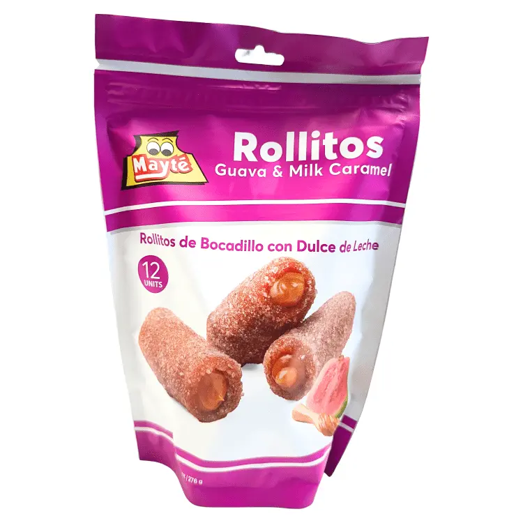Mayté Rollitos de Bocadillo con Dulce de Leche - 12 Units | Guava Paste Rolls Filled with Milk Caramel