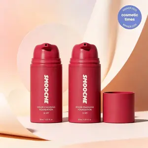 2PCS Smooche Color Changing Foundation - Skin Tone Adapting Liquid Foundation for Women, Self Adjusting Natural Finish, Blurs Imperfections & Fine Lines, SPF 15, All Skin Types, 1.01 Fl Oz
