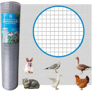 Hardware Cloth 3/4 inch 48x100ft 19 Gauge Hot-Dip Galvanized Wire Mesh Rolls, Welded Wire Fencing,Chicken Wire Fencing Rabbits Wire Fence,Snake Fence