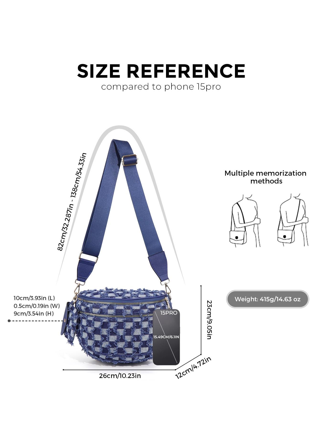 Women's Checkered & Leopard Print Crossbody Sling Bag - Adjustable Waistband Bag with Multi-Pockets, Mini Coin Purse for Travel, Casual Daily Use