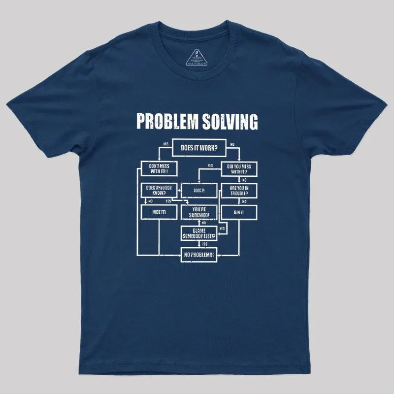 Men's Problem-Solving Geek Tee, Casual Streetwear Graphic Print with "Let Me Drop Everything and Work on Your Problem" Slogan, Tshirt, Shortsleeve