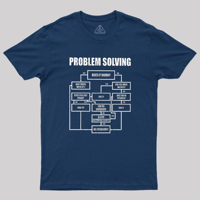 GEEKSOUTFIT Men's Cotton Round Neck Short-Sleeve Tshirt - Menswear, All Seasons, Normal Type Casual Streetwear Graphic Top with "Let Me Drop Everything and Work on Your Problem" Slogan