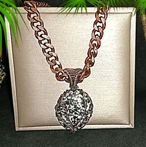 Unisex Copper Wire Wrapped Diorite Crystal Healing Chakra Aura Spirit Metaphysical Mystical Magical Jewelry Great Gift
