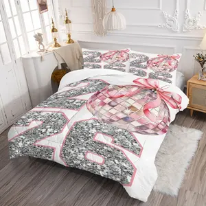 2/3Pcs 2026 Glitter Disco Ball Print Comforter Set,Retro Disco Style Bedding Set,Includes 2 Pillowcases Without Inserts,Made Of Ultra-Soft and Durable Fabric,A Perfect Choice For Home Decor and Gift Giving.