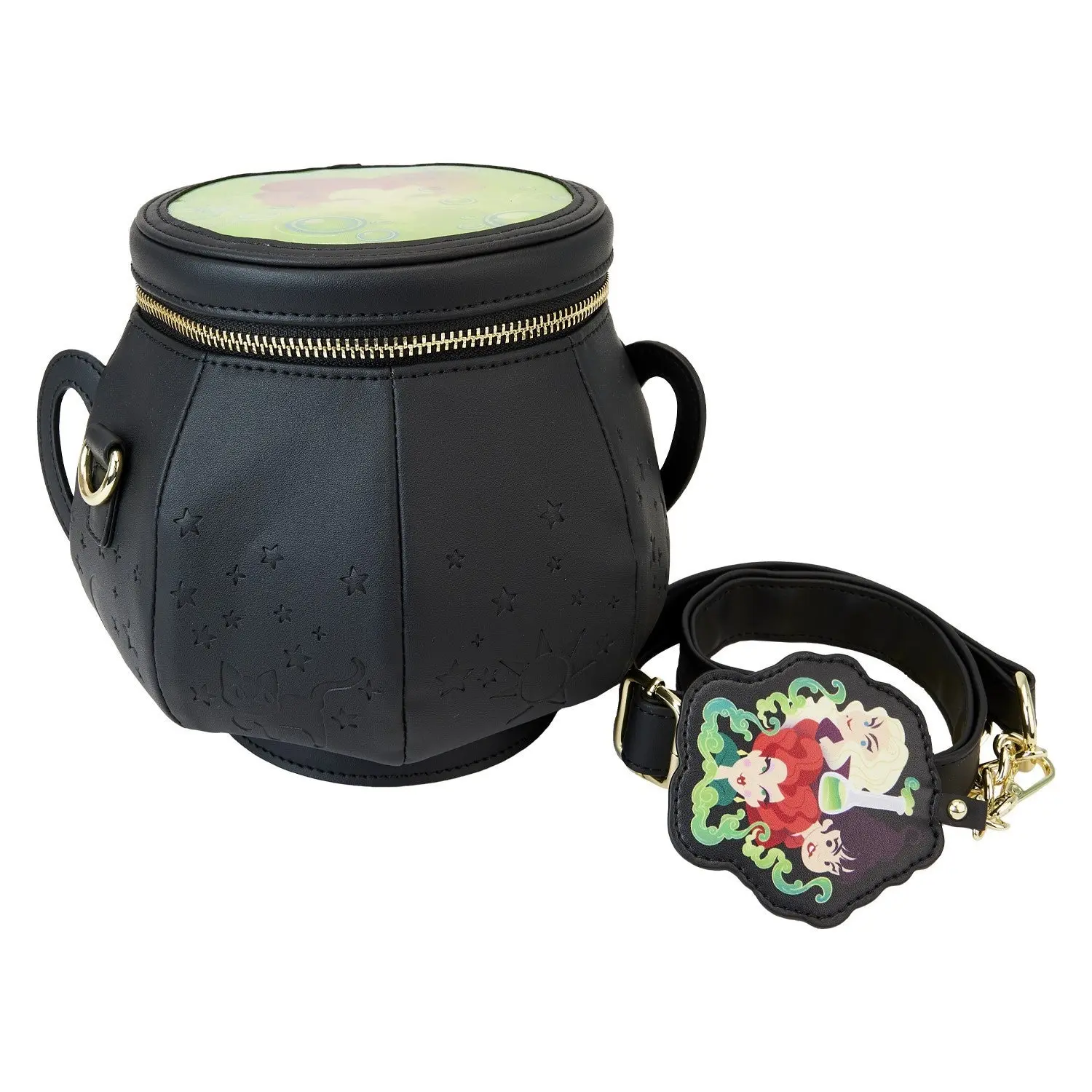Hocus Pocus Cauldron Crossbody Bag for Women, Vegan Leather Novelty Purse with Glow-in-the-Dark and Lenticular Details, Casual Crossbody Bags, Casual Trendy Purse, Fashionable Bag
