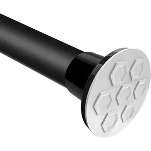 Black Long Curtain Rod Tension Shower Curtain Rods 30 to 120 inch Adjustable Spring Heavy Duty Rods for Bathroom Windows Outdoor No Drill No Slip Spliced and Telescopic Design No Drilling Tension Rods