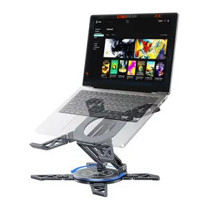 OATSBASF Laptop Stand for Desk with 360 Rotating Base,Height Adjustable,Foldable and Portable Laptop Stand, Ergonomic Cooling Riser Holder for Laptops MacBook Pro/Air, 7”-16” Devices