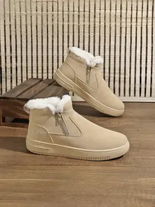 Winter High-Top Snow Boots with Fleece Lining, Fluffy Snow Boots, Warm and Cozy Footwear for Cold Weather, Stylish and Comfortable Outdoor Shoes