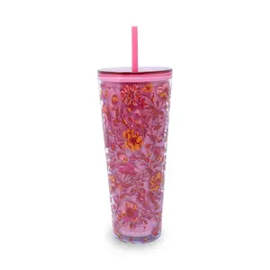 Vera Bradley Double Wall Tumbler with Straw