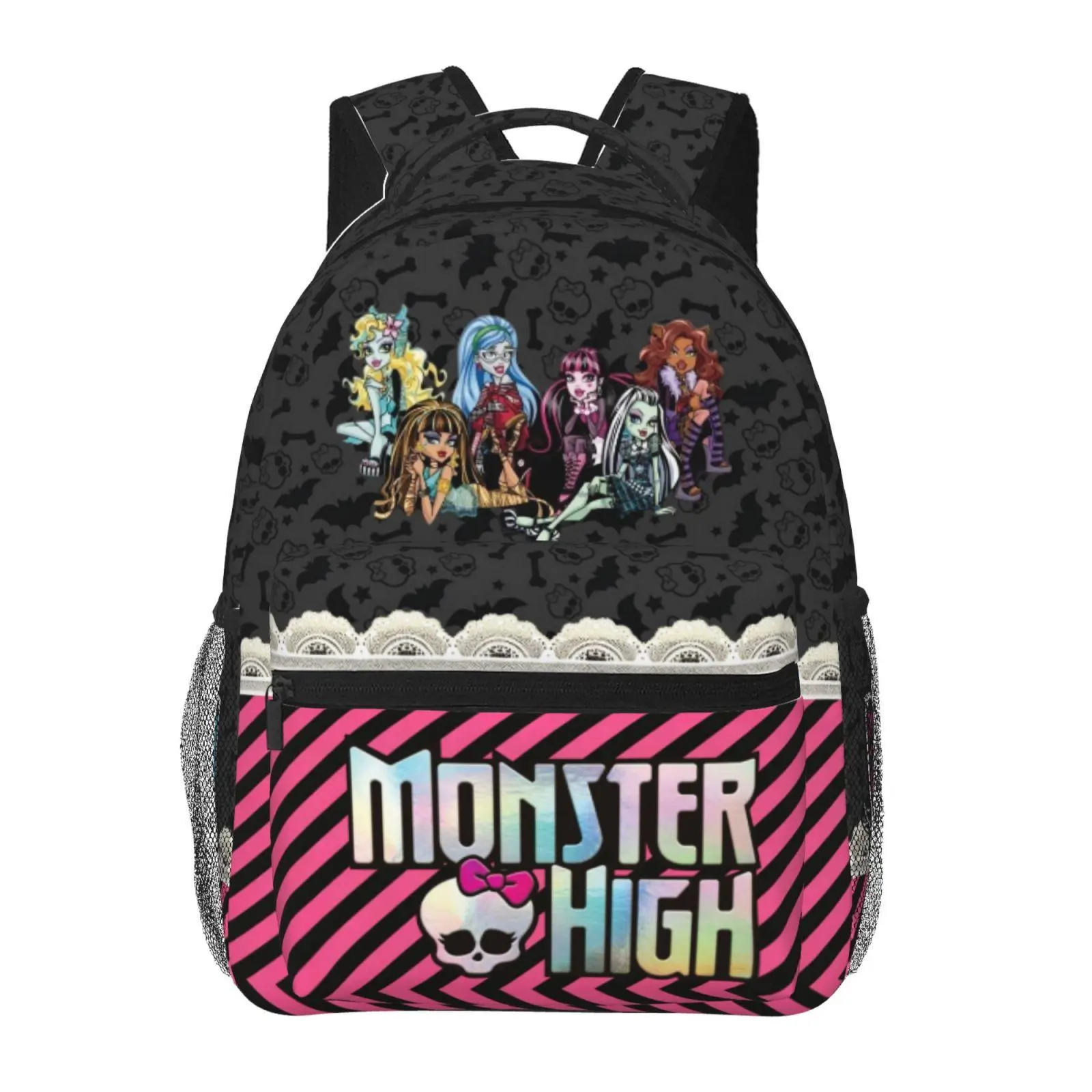 Monster high Trendy Printed Bookbag for Teen Girls and Women, Stylish Monster high dolls Lightweight Backpack with Padded Laptop Sleeve, Great for High School College and Weekend Getaways