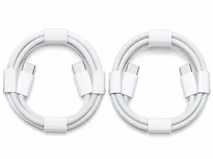 USB-C to USB-C Fast Charging Cable - White Braided Charger Cord for Phones, Gaming Consoles