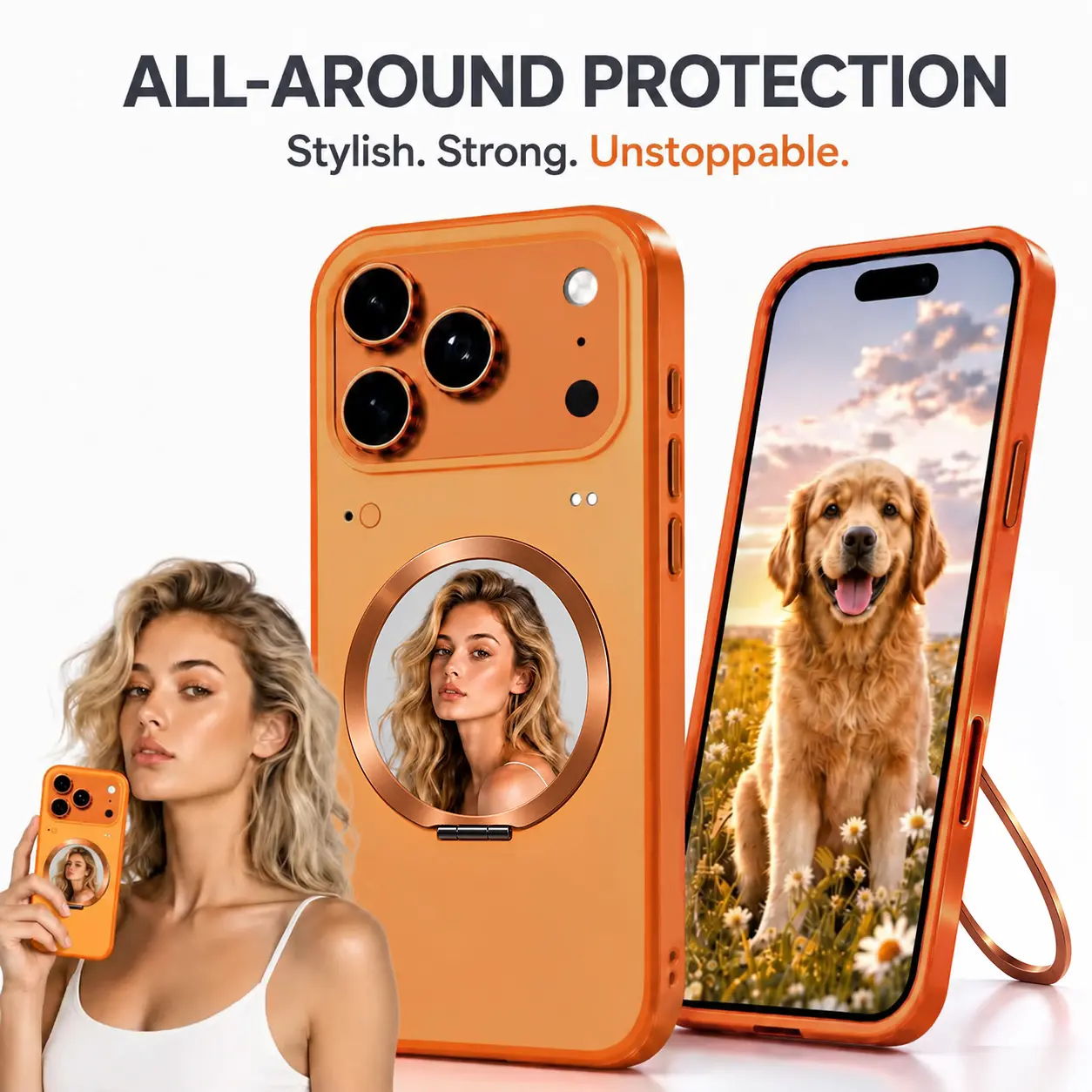 Smart Touch Display Phone Case for iPhone 17/18 Pro & Pro Max, Bluetooth APP Control, Rear HD Touch Screen, MagSafe Compatible, Call Message Reminder,Mini Games & DIY Display, Waterproof & Shockproof Scratch Resistant Cover