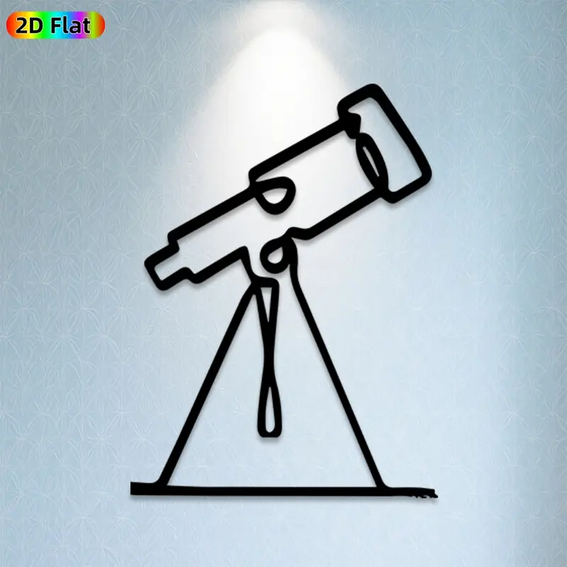 1pc Telescope Metal Wall Art, Astronomical Telescope Statue Mural, Ideal Gift for New Year, Christmas, Astronomy Decor Enthusiasts,  Perfect for Living Room Wall & Garden Fence, Unique Space-Themed Home Decor