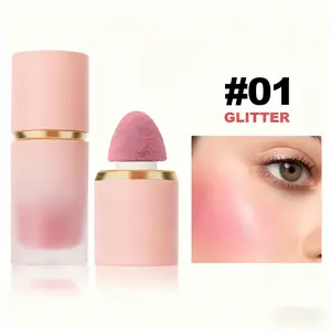 【Buy 1 Get 1 FREE】Liquid Blush,Liquid Contour Stick, Soft Cream Blush with Cushion Applicator, Dewy Finish Matte Velvet Texture, High- Pigmented Blendable, Long-Wearing Rubor Makeup Compact Flawless