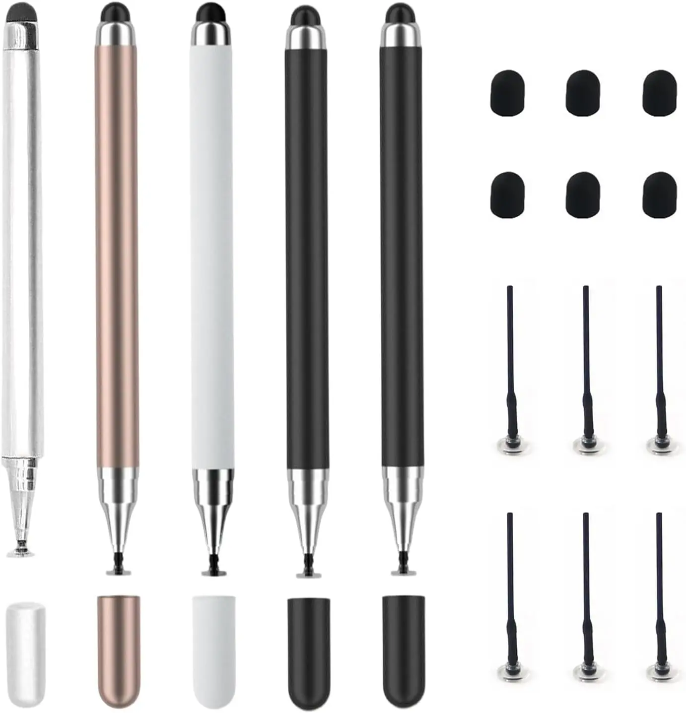 3-Pack Tablets Stylus Pen for All Touchscreen with Precision Disc Tip, 2-in-1 Universal Stylus Compatible with Android, iOS, and Phone– Perfect for Writing, Drawing, and Note-Taking
