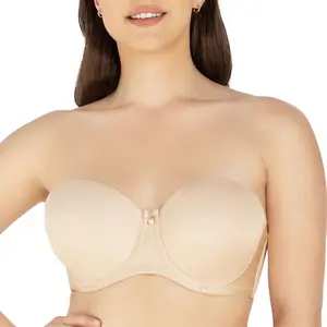 PARFAIT Elise P60915 Full Busted Strapless Bra Silicone Elastic Neckline Detachable Convertible Straps No Non-Slip Gripper Fabric - Seamless