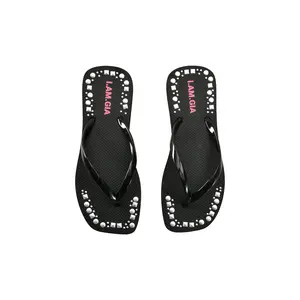 INKA STUDDED FLIP FLOP - BLACK